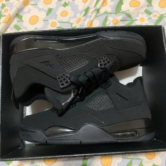 Preloved Jordan 4 Retro Black Cat Size 12 - Jordan 4 Retro Mid OG Black Cat 2020 USED NO BOX  main image 4